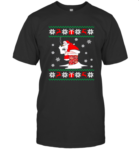 Santa Pooping Down Chimney Christmas Sweater T-Shirt