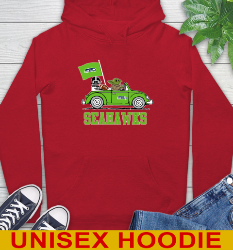 NFL Football Seattle Seahawks Darth Vader Baby Yoda Driving Star Wars Shirt Hoodie 10