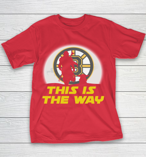 Boston Bruins NHL Ice Hockey Star Wars Yoda And Mandalorian This Is The Way Youth T-Shirt 7