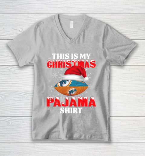 Miami Dolphins This Is My Christmas Pajama Shirt NFL V-Neck T-Shirt 3
