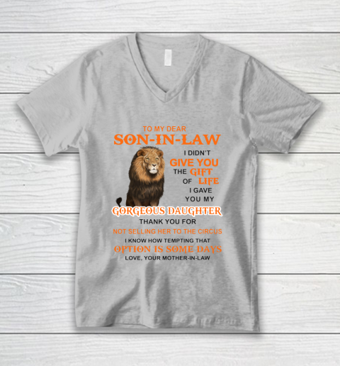 To My Dear Son In Law V-Neck T-Shirt 2