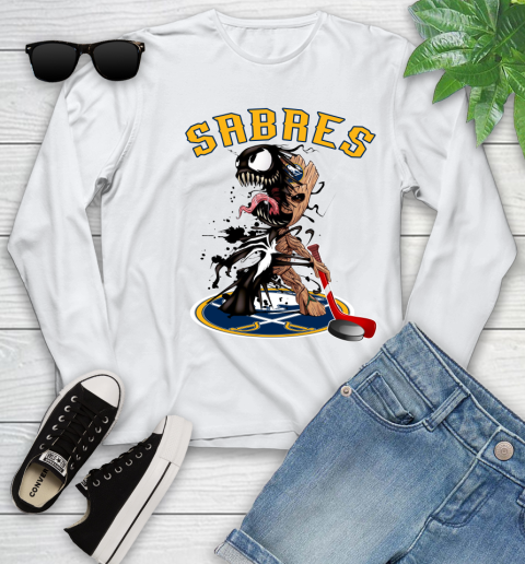NHL Buffalo Sabres Hockey Venom Groot Guardians Of The Galaxy Youth Long Sleeve