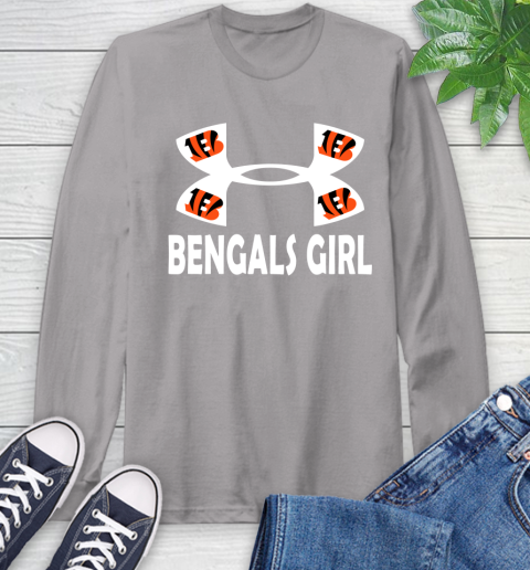 NFL Cincinnati Bengals Girl Under Armour Football Sports Long Sleeve T-Shirt 6