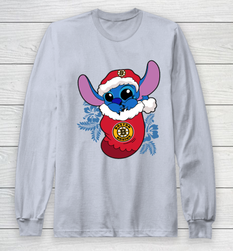 Boston Bruins Christmas Stitch In The Sock Funny Disney NHL Long Sleeve T-Shirt 6