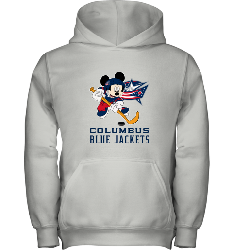NHL Hockey Mickey Mouse Team Columbus Blue Jackets Youth Hoodie