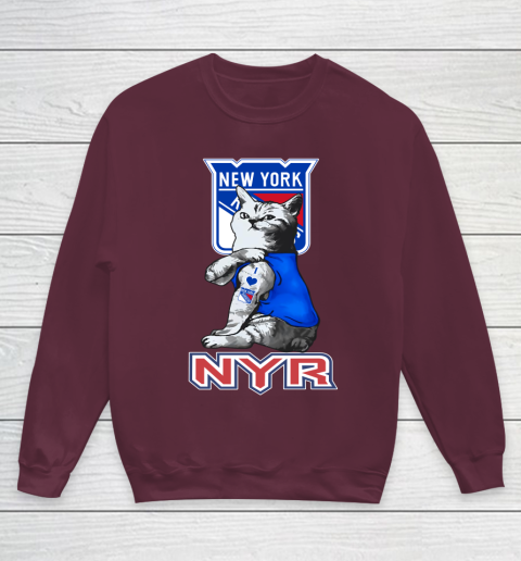 NHL My Cat Loves New York Rangers Hockey Youth Sweatshirt 4