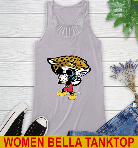 Jacksonville Jaguars NFL Football Dabbing Mickey Disney Sports Racerback Tank 5