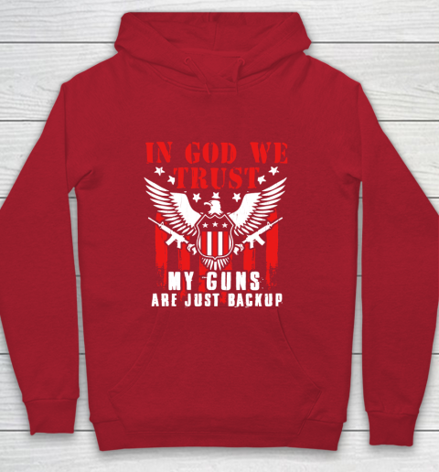 Veteran Shirt In God We Trust My Guns Are Just Backup Defend Second Amendment Flag Rifle AR 15 Gun Rights Youth Hoodie 7
