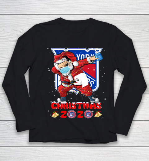 New York Rangers Funny Santa Claus Dabbing Christmas 2020 NHL Youth Long Sleeve