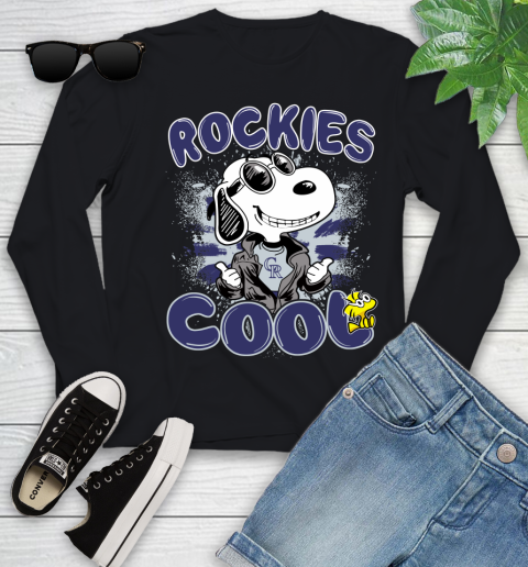 MLB Baseball Colorado Rockies Cool Snoopy Shirt Youth Long Sleeve