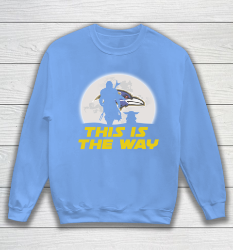 Baltimore Ravens NFL Football Star Wars Yoda And Mandalorian This Is The Way Sweatshirt 8