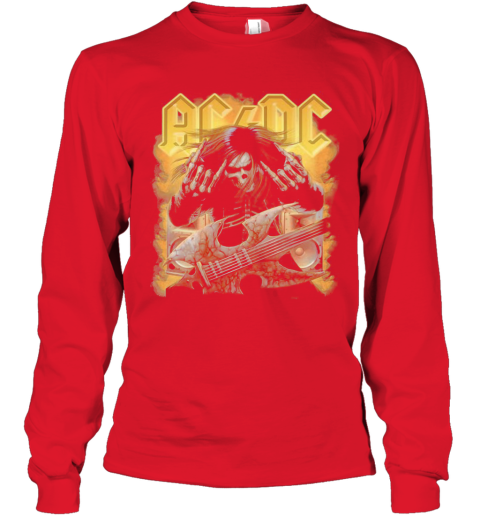 Acdc Rock Band Skull Long Sleeve T Shirt Cheap T Shirts Store Online Shopping