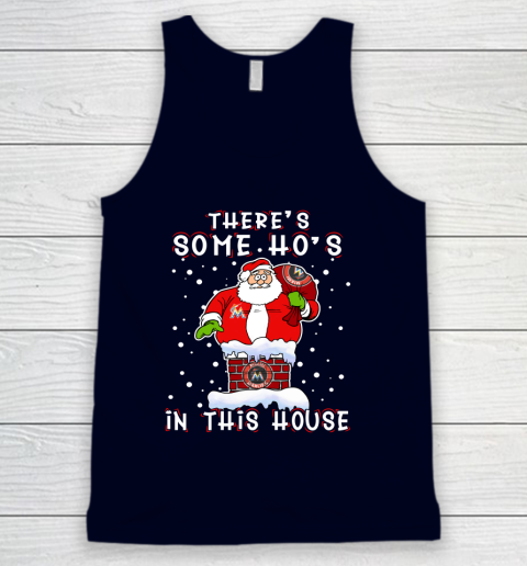 Miami Marlins Christmas There Is Some Hos In This House Santa Stuck In The Chimney MLB Tank Top 2