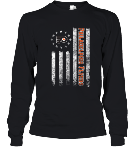 NHL American Flag Hockey Sports Philadelphia Flyers Youth Long Sleeve