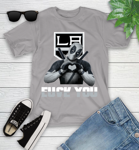 NHL Los Angeles Kings Deadpool Love You Fuck You Hockey Sports Youth T-Shirt 4