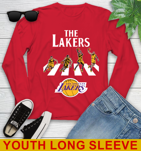 NBA Basketball Los Angeles Lakers The Beatles Rock Band Shirt Youth Long Sleeve 11