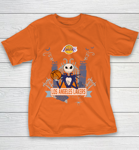 NBA Los Angeles Lakers Basketball Jack Skellington Halloween Youth  Sweatshirt