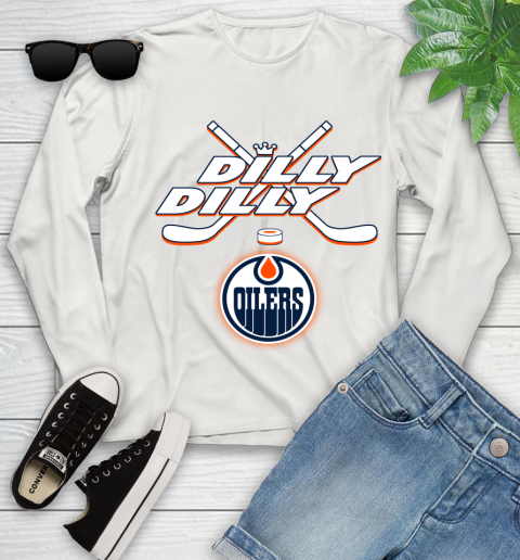 NHL Edmonton Oilers Dilly Dilly Hockey Sports Youth Long Sleeve 12