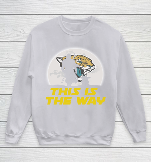 Jacksonville Jaguars NFL Football Star Wars Yoda And Mandalorian This Is The Way Youth Sweatshirt 3