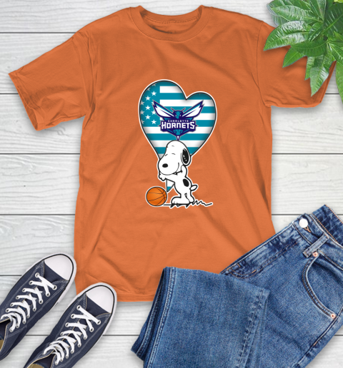 Charlotte Hornets NBA Basketball The Peanuts Movie Adorable Snoopy T-Shirt 5
