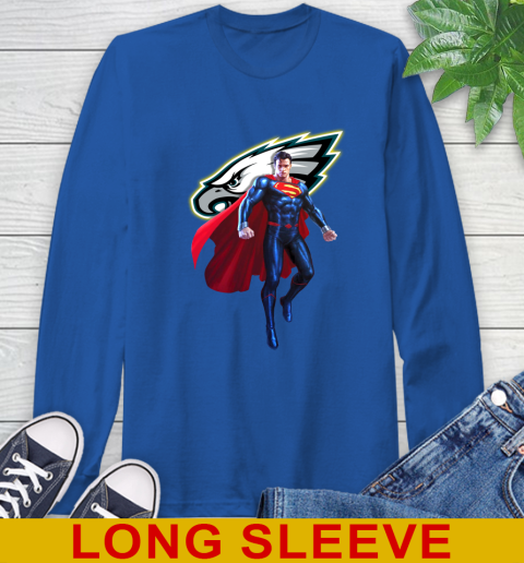 NFL Superman DC Sports Football Philadelphia Eagles Long Sleeve T-Shirt 9