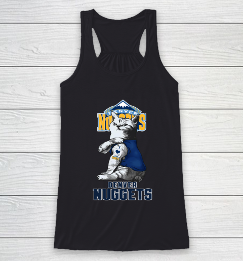 NBA Basketball My Cat Loves Denver Nuggets Racerback Tank NBA Basketball My Cat Loves Denver Nuggets Racerback Tank