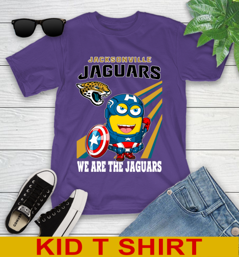 NFL Football Jacksonville Jaguars Captain America Marvel Avengers Minion Shirt Youth T-Shirt 3