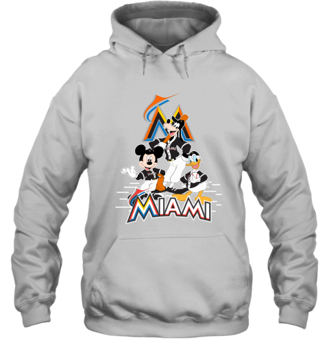Miami Marlins Mickey Donald And Goofy Baseball Hoodie