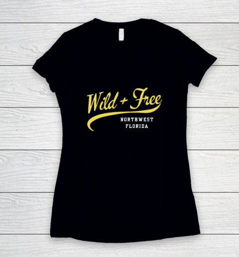 Wild And Free Northwest Florida Women's V-Neck T-Shirt