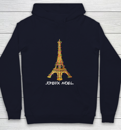 Joyeux Noel French Merry Christmas Eiffel Tower Youth Hoodie 2