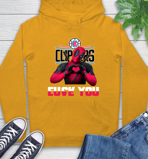 NBA LA Clippers Deadpool Love You Fuck You Basketball Hoodie 2