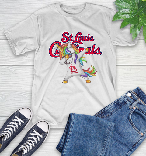 St.Louis Cardinals MLB Baseball Funny Unicorn Dabbing Sports T-Shirt