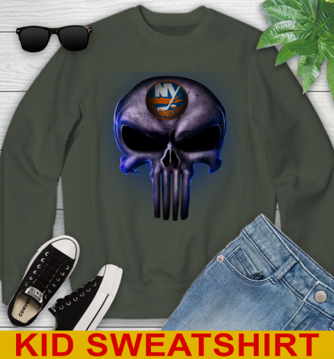 New York Islanders NHL Hockey Punisher Skull Sports Youth Sweatshirt 8