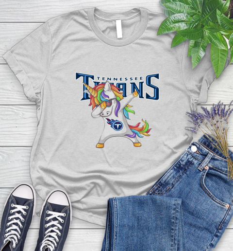 Tennessee Titans NFL Football Funny Unicorn Dabbing Sports Women's T-Shirt