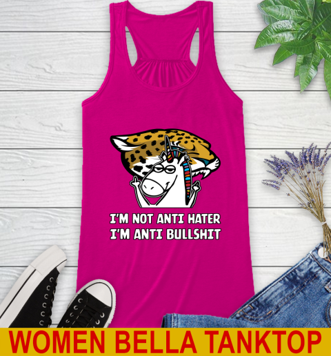 Jacksonville Jaguars NFL Football Unicorn I'm Not Anti Hater I'm Anti Bullshit Racerback Tank 8