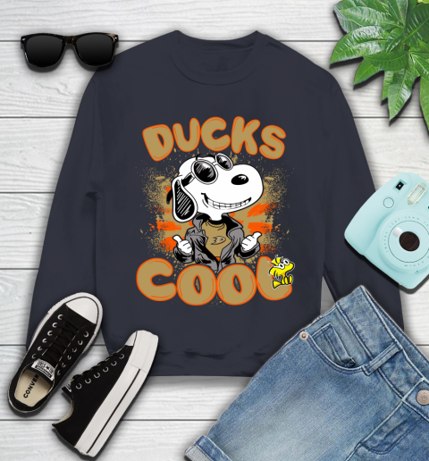 NHL Hockey Anaheim Ducks Cool Snoopy Shirt Youth Sweatshirt 2