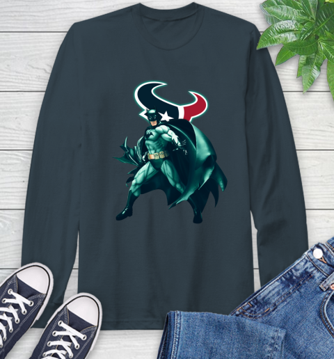 NFL Batman Football Sports Houston Texans Long Sleeve T-Shirt 8