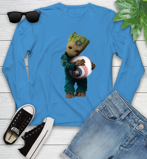 MLB Groot Guardians Of The Galaxy Baseball Sports Houston Astros Youth Long Sleeve 7
