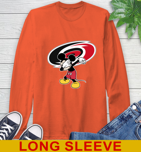 Carolina Hurricanes NHL Hockey Dabbing Mickey Disney Sports Long Sleeve T-Shirt 5