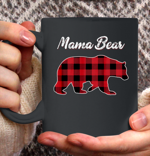 Mama Bear Christmas Pajama Red Plaid Buffalo Gift Ceramic Mug 11oz