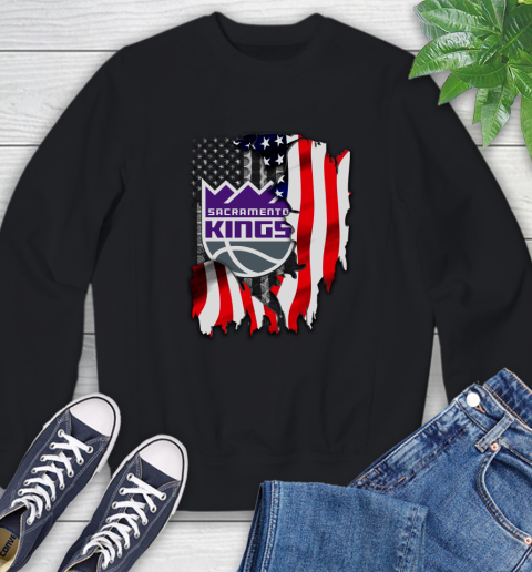 Sacramento Kings NBA Basketball American Flag Sweatshirt