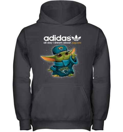 Baby Yoda Adidas All Day I Dream About Jacksonville Jaguars Youth Hoodie