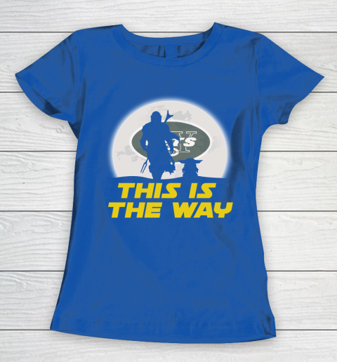 New York Jets NFL Football Star Wars Yoda And Mandalorian This Is The Way Women's T-Shirt 8