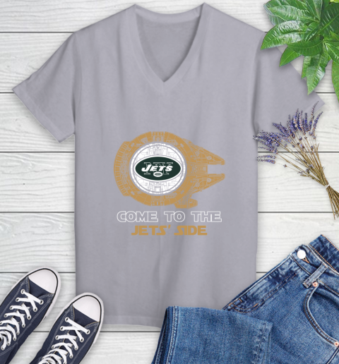 NFL Come To The New York Jets Wars Football Sports Women's V-Neck T-Shirt 4