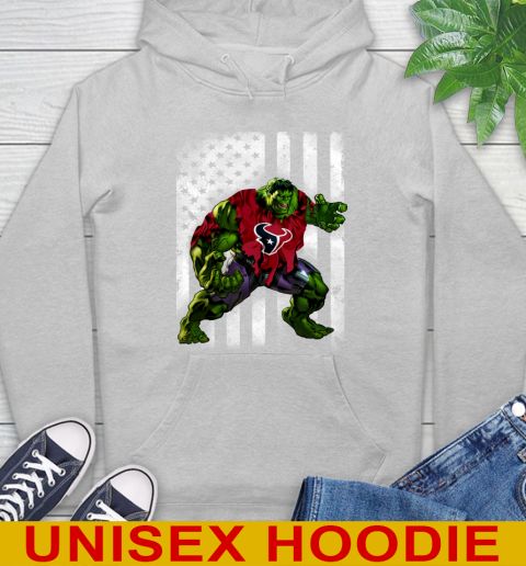 Houston Texans Hulk Marvel Avengers NFL Football American Flag Hoodie 6