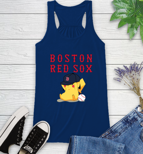 MLB Pikachu Baseball Sports Boston Red Sox Racerback Tank 9