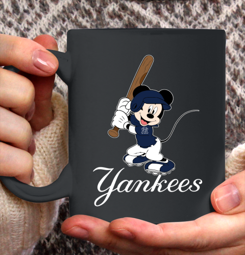 MLB Baseball New York Yankees Cheerful Mickey Mouse Shirt Ceramic Mug 15oz