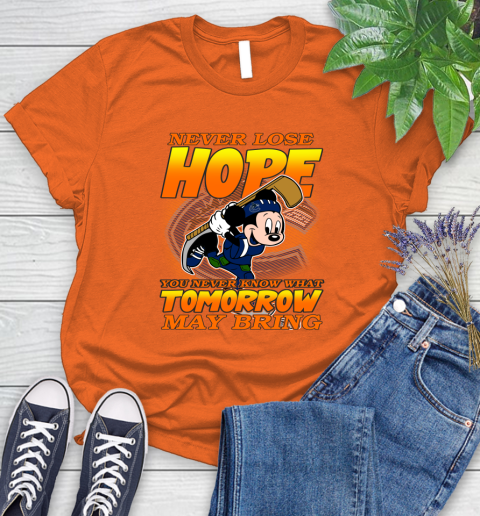 Vancouver Canucks NHL Hockey ootball Mickey Disney Never Lose Hope Women's T-Shirt 4 Vancouver Canucks NHL Hockey ootball Mickey Disney Never Lose Hope Women's T-Shirt - Image 4