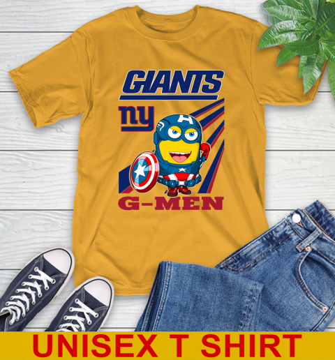 NFL Football New York Giants Captain America Marvel Avengers Minion Shirt T-Shirt 2