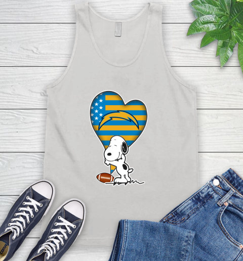 San Diego Chargers NFL Football The Peanuts Movie Adorable Snoopy Tank Top